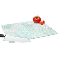 KitchenYeah Glazen Snijplank - 39x28 - Geometrie - Patroon - Groen - Snijplanken Glas