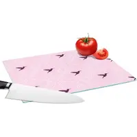 KitchenYeah Glazen Snijplank - 28x20 - Vogel - Patronen - Roze - Snijplanken Glas