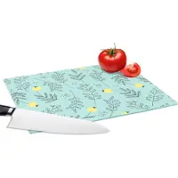 KitchenYeah Glazen Snijplank - 28x20 - Patronen - Zaad - Planten - Snijplanken Glas