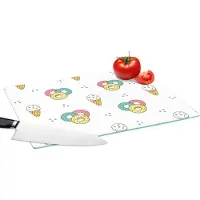KitchenYeah Glazen Snijplank - 39x28 - Patronen - IJs - Donus - Jongens - Kinderen - Kids - Snijplanken Glas