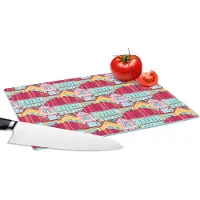 KitchenYeah Glazen Snijplank - 28x20 - Huizen - Zentangle - Patronen - Snijplanken Glas