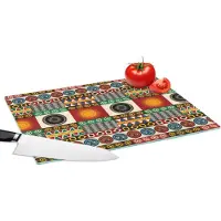 KitchenYeah Glazen Snijplank - 39x28 - Patronen - Maya - Details - Zuid-Amerika - Snijplanken Glas