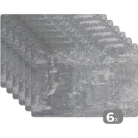 KitchenYeah Placemats - Steen - Graniet - Grijs - Industrieel - Design - 45x30 cm - Onderleggers tafel - Kamer decoratie