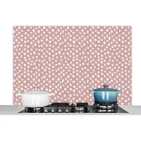 KitchenYeah - Spatscherm keuken - Roze - Wit - Stippen - Patroon - Design - Keuken - Spatwand - Achterwand - Spatscherm - 120x80 cm