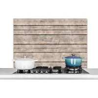 KitchenYeah Spatscherm keuken 100x65 cm - Kookplaat achterwand Brocante - Patronen - Hout - Planken - Muurbeschermer - Spatwand fornuis - Hoogwaardig aluminium