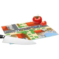KitchenYeah Glazen Snijplank - 28x20 - Auto - Patronen - Wegen - Steden - Snijplanken Glas