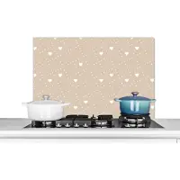 KitchenYeah Spatscherm - Patronen - Hart - Stippen - Design - Keuken - 90x60 cm - Achterwand keuken
