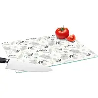 KitchenYeah Glazen Snijplank - 39x28 - Konijnen - Patronen - Lente - Snijplanken Glas