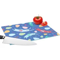 KitchenYeah Glazen Snijplank - 28x20 - Konijnen - Pastel - Regenboog - Patronen - Snijplanken Glas