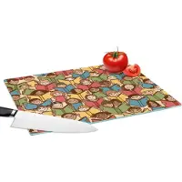 KitchenYeah Glazen Snijplank - 39x28 - Patronen - Boek - Kinderen - Jongens - Lezen - Kids - Jongetje - Snijplanken Glas
