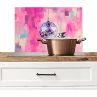 KitchenYeah Spatscherm keuken 70x50 cm - Kookplaat achterwand Discobal - Pink - Verf - Muurbeschermer - Spatwand fornuis - Hoogwaardig aluminium