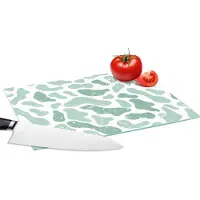 KitchenYeah Glazen Snijplank - 28x20 - Abstract - Verf - Patroon - Grijs - Dierenprint - Snijplanken Glas