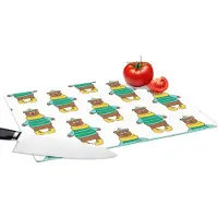 KitchenYeah Glazen Snijplank - 39x28 - Knuffel - Beer - Patronen - Snijplanken Glas