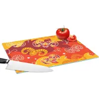 KitchenYeah Glazen Snijplank - 39x28 - Ram - Zodiac - Astrologie - Design - Snijplanken Glas