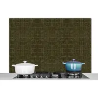 KitchenYeah Keuken spatwand - Leer - Groen - Dierenprint - Dier - Keuken - 120x80 cm - Spatschermen - Muurbeschermer