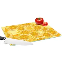 KitchenYeah Glazen Snijplank - 39x28 - Zonnebloem - Zomer - Patronen - Bloemen - Snijplanken Glas