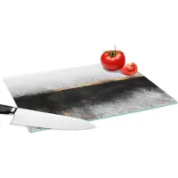 KitchenYeah Glazen Snijplank - 39x28 - Goud - Abstract - Luxe - Snijplanken Glas