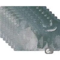 KitchenYeah Placemat - Verf - Acryl - Wit - Tafel - 45x30 cm - Onderleggers - Placemats - 6 stuks