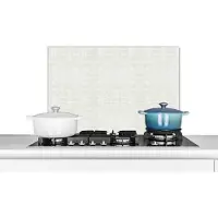 KitchenYeah Spatscherm keuken - Leer - Wit - Dieren - Dierenhuid - Muurbeschermer - 60x40 cm - Achterwand
