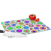 KitchenYeah Glazen Snijplank - 39x28 - Patroon - Stippen - Cirkel - Snijplanken Glas