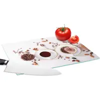 KitchenYeah Glazen Snijplank - 28x20 - Koffie - Koffiebonen - Chocolade - Snijplanken Glas
