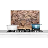 KitchenYeah Spatscherm keuken - Leer - Slangenhuid - Slang - Structuur - 70x50 cm - Muurbeschermer - Achterwand