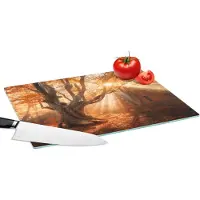 KitchenYeah Glazen Snijplank - 39x28 - Boom - Natuur - Herfst - Snijplanken Glas