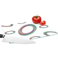 KitchenYeah Glazen Snijplank - 28x20 - Ring - Regenboog - Patronen - Snijplanken Glas