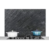 KitchenYeah Spatscherm keuken - Leisteen print - Retro - Natuursteen - Industrieel - Grijs - Spatwand - Kookplaat achterwand - 120x80 cm - Aluminium