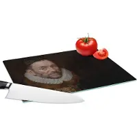KitchenYeah Glazen Snijplank - 28x20 - Willem van Oranje - Schilderij - Oude meesters - Kunst - Snijplanken Glas