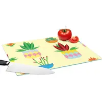 KitchenYeah Glazen Snijplank - 39x28 - Planten - Bloempot - Patronen - Regenboog - Snijplanken Glas