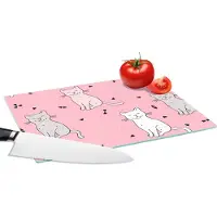 KitchenYeah Glazen Snijplank - 28x20 - Kat - Huisdieren - Meisje - Design - Snijplanken Glas