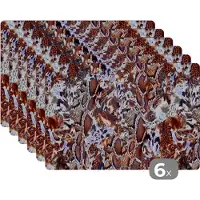 KitchenYeah Placemats - Slangenprint - Dieren - Zebra - Placemat - Placemat kinderen - Onderleggers placemats - 45x30 cm - 6 stuks