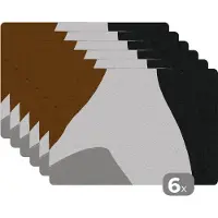 KitchenYeah Placemat - Minimalisme - Design - Vormen - Abstract - Onderleggers - Placemats - 45x30 cm - 6 stuks