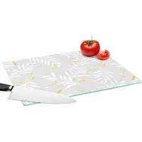 KitchenYeah Glazen Snijplank - 39x28 - Libelle - Patronen - Goud - Snijplanken Glas