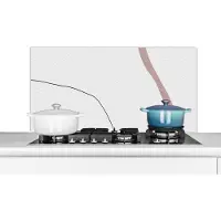 KitchenYeah Spatscherm keuken 100x50 cm - Kookplaat achterwand Lijn - Pastel - Design - Muurbeschermer - Spatwand fornuis - Hoogwaardig aluminium