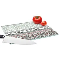 KitchenYeah Glazen Snijplank - 28x20 - Planten - Olifant - Patroon - Snijplanken Glas