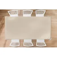 KitchenYeah Tafelkleed - Tafellaken - 260x130 cm - Beige - Effen kleur - Binnen en Buiten