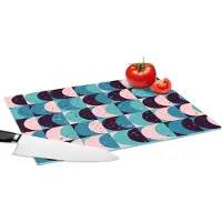 KitchenYeah Glazen Snijplank - 39x28 - Meisjes - Verf - Patronen - Girl - Kids - Kinderen - Snijplanken Glas