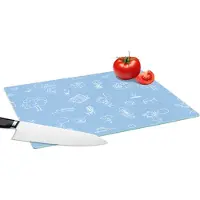 KitchenYeah Glazen Snijplank - 39x28 - Patronen - Geboorte - Blauw - Snijplanken Glas