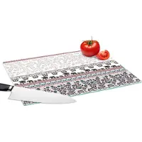 KitchenYeah Glazen Snijplank - 39x28 - Patronen - Safari - Olifant - Afrika - Snijplanken Glas