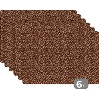 KitchenYeah Placemats - Dieren - Giraffe - Dierenprint - Placemat - Onderlegger - Onderleggers placemats - 45x30 cm - 6 stuks