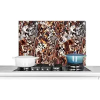 KitchenYeah Spatscherm keuken - Slangenprint - Dieren - Zebra - Spatscherm - Spatwand - 80x55 cm