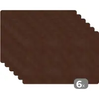 KitchenYeah Placemats - Bruin - Leer - Dieren - Keuken decoratie - Placemat - Onderleggers placemats - 45x30 cm - 6 stuks