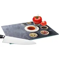 KitchenYeah Glazen Snijplank - 28x20 - Thee - Kruiden - Specerijen - Keuken - Snijplanken Glas