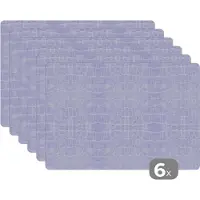 KitchenYeah Placemats - Leer - Blauw - Dieren - Placemat - 45x30 cm - 6 stuks - Afdekplaat voor inductie