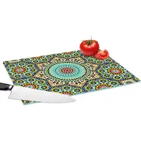 KitchenYeah Glazen Snijplank - 39x28 - Mozaïek - Patronen - Mandala - Snijplanken Glas