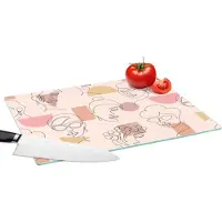 KitchenYeah Glazen Snijplank - 39x28 - Line Art - Gezicht - Vrouwen - Patronen - Snijplanken Glas