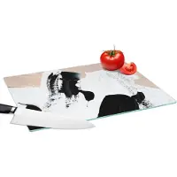 KitchenYeah Glazen Snijplank - 39x28 - Zwart - Abstract - Design - Snijplanken Glas
