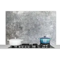 KitchenYeah Spatscherm keuken 120x80 cm - Kookplaat achterwand Structuren - Beton print - Antiek - Muurbeschermer - Spatwand fornuis - Hoogwaardig aluminium